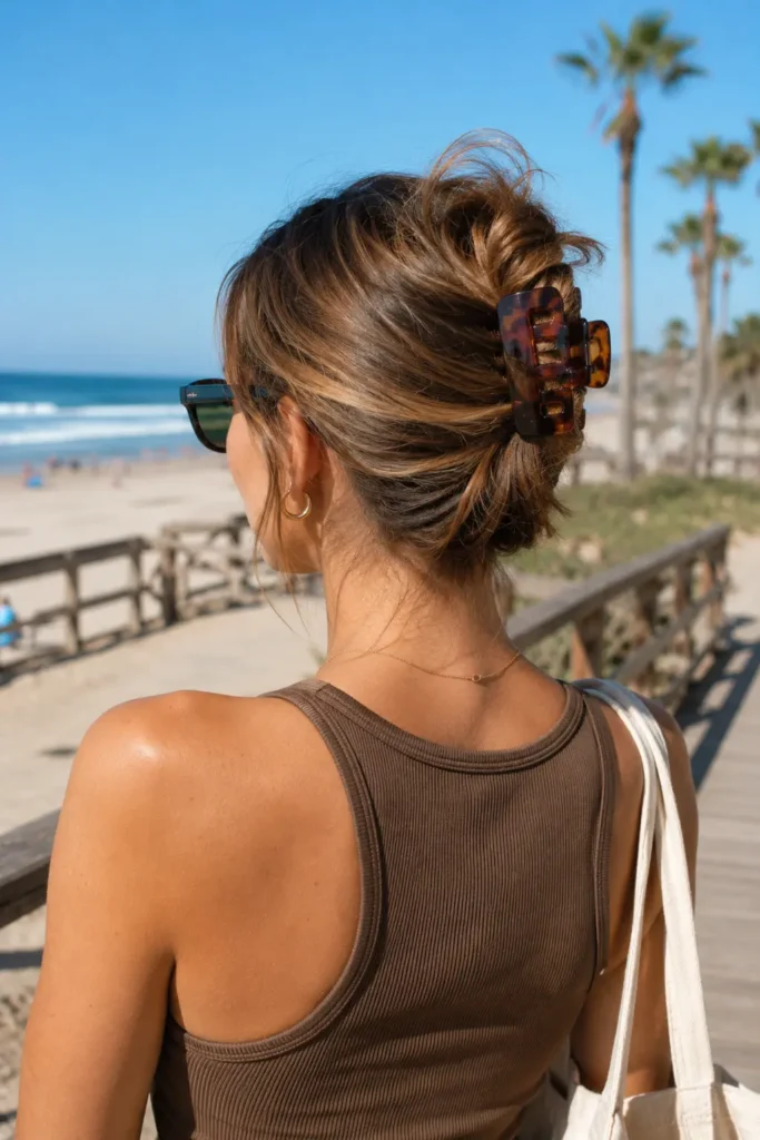 Messy Claw Clip French Twist