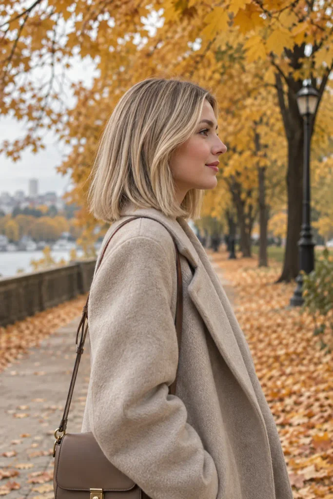 The collarbone lob with a blunt edge