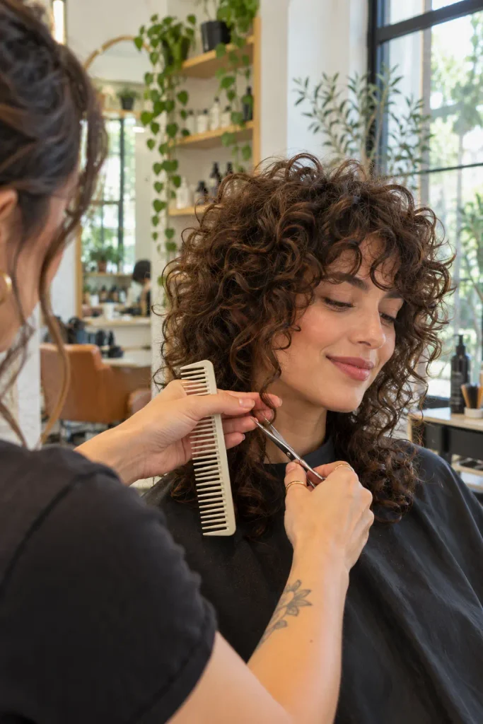 The curly shag cut dry, curl by curl
