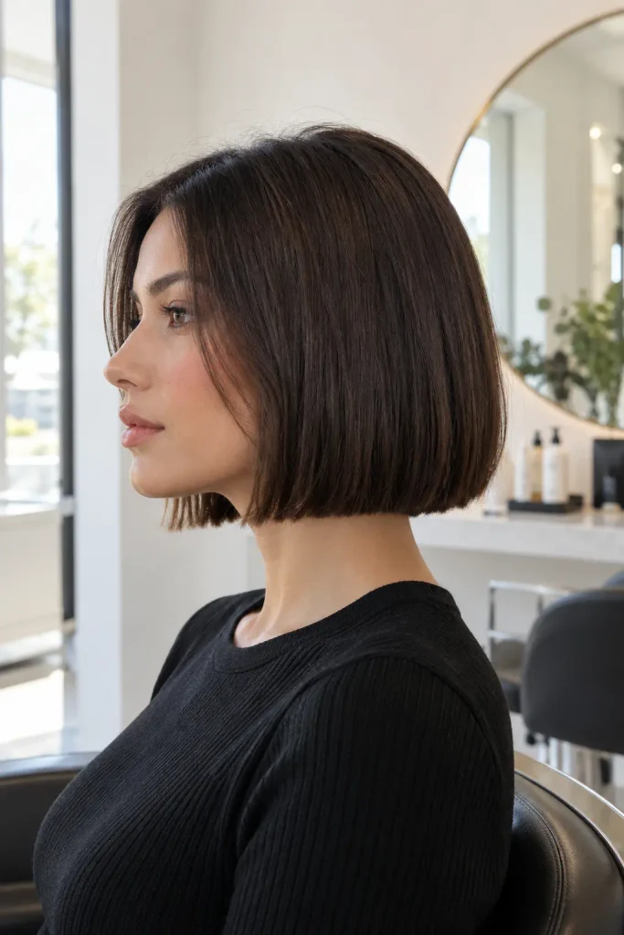 The Jaw Length Blunt Bob for Thick Straight Hair