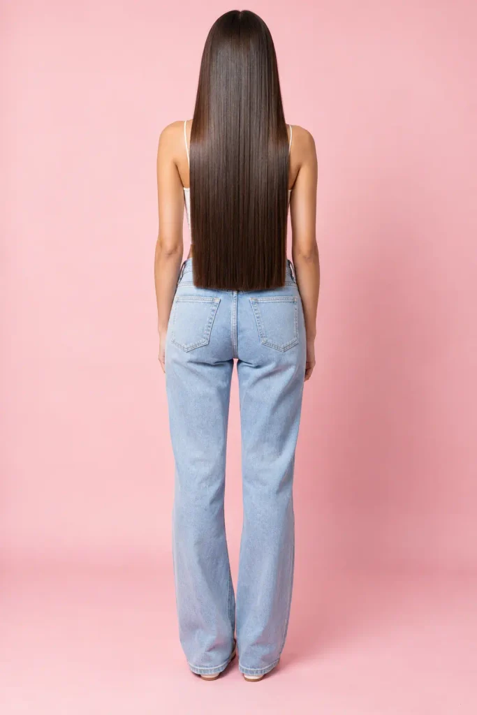 The One Length Cut With a Blunt Hem for Glossy Long Hair