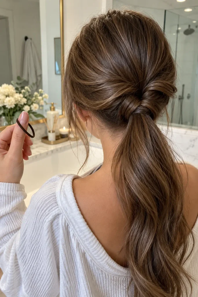  Looped Ponytail, the "Fake Braid" Trick