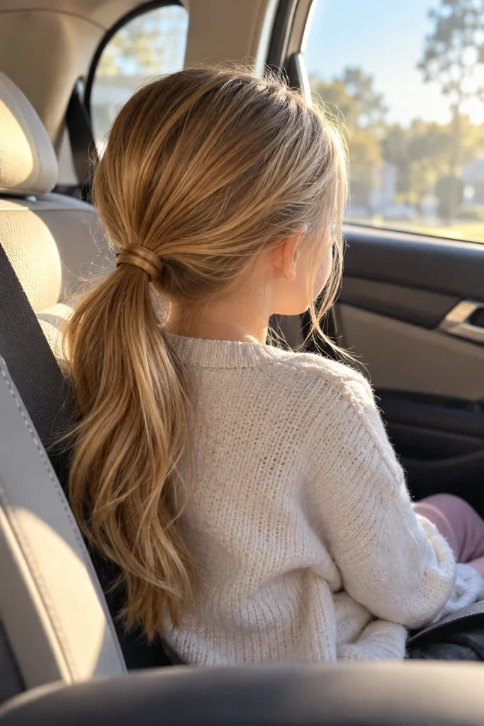 The No-Mirror Ponytail Trick for Car Ride Fixes
